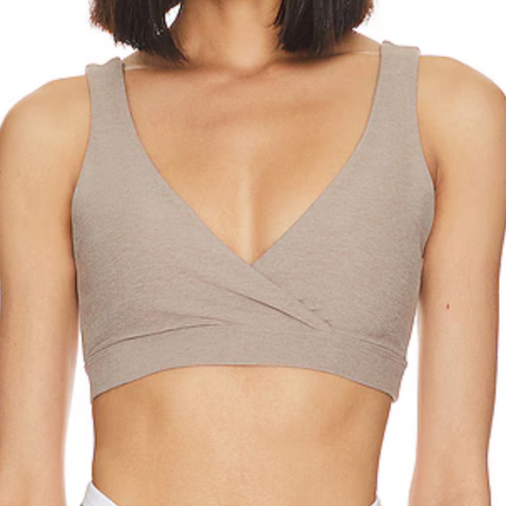 Beyond Yoga Taupe Wrap Bralette